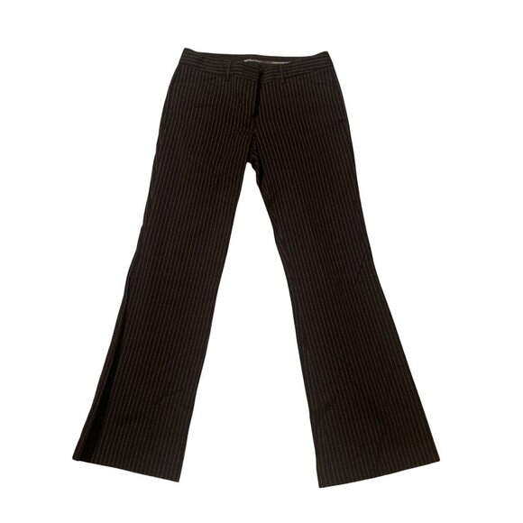 VTG Express pinstripe Trousers Pants Wide Leg 8 Y2K Office Vixen Corpcore - Picture 2 of 13